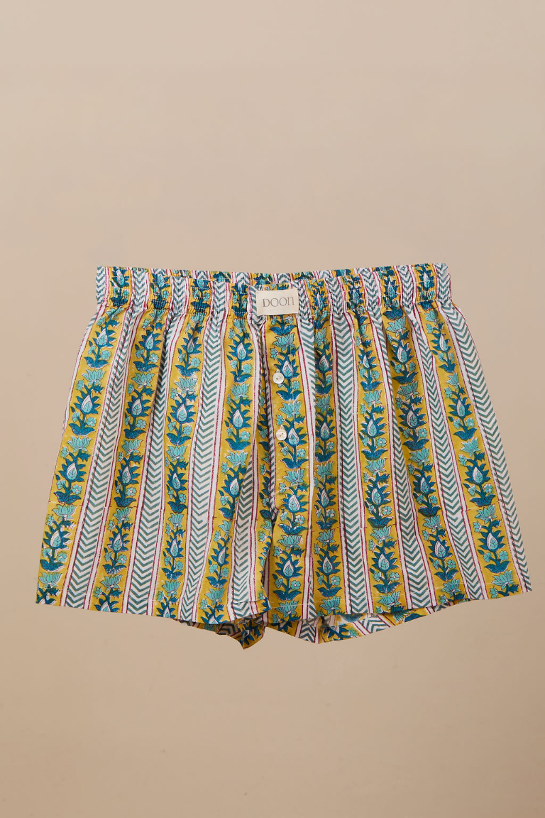 Boxer Shorts - Yellow and Green Stripes