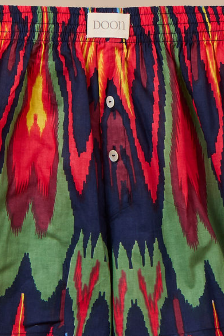Ikat Boxer Shorts - Navy Multi