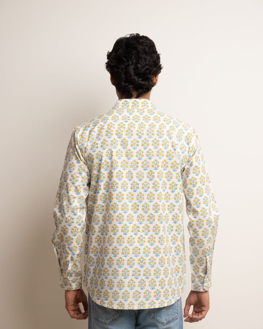 CLASSIC SHIRT - IVORY & DAFFODIL BUTI