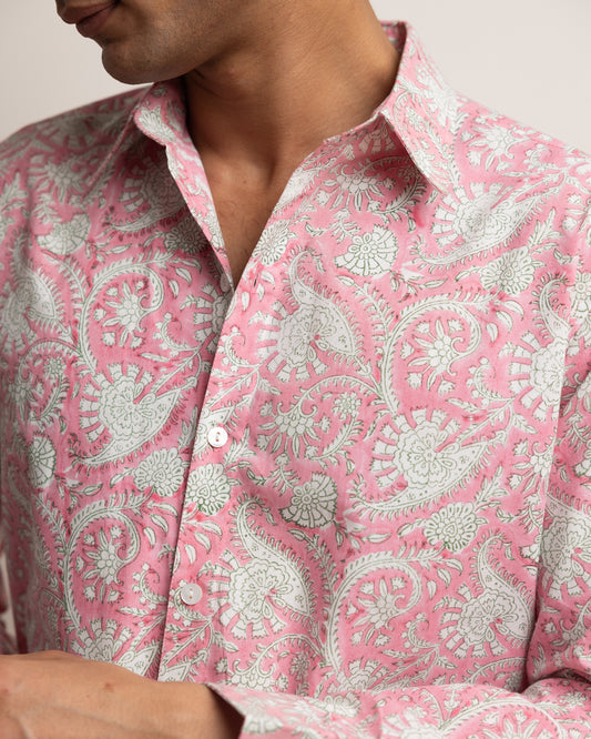 CLASSIC SHIRT - ROSE & FOREST CHINTZ