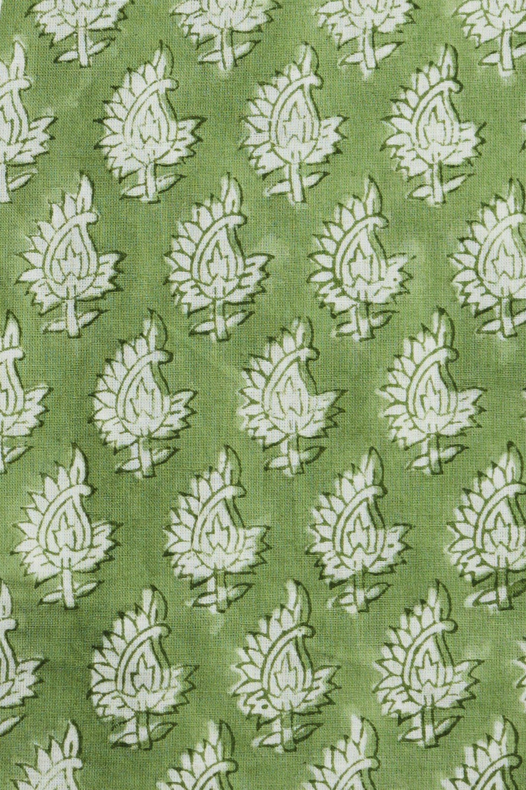 CLASSIC SHIRT - SPRING GREEN WITH CREAM FLOWERS