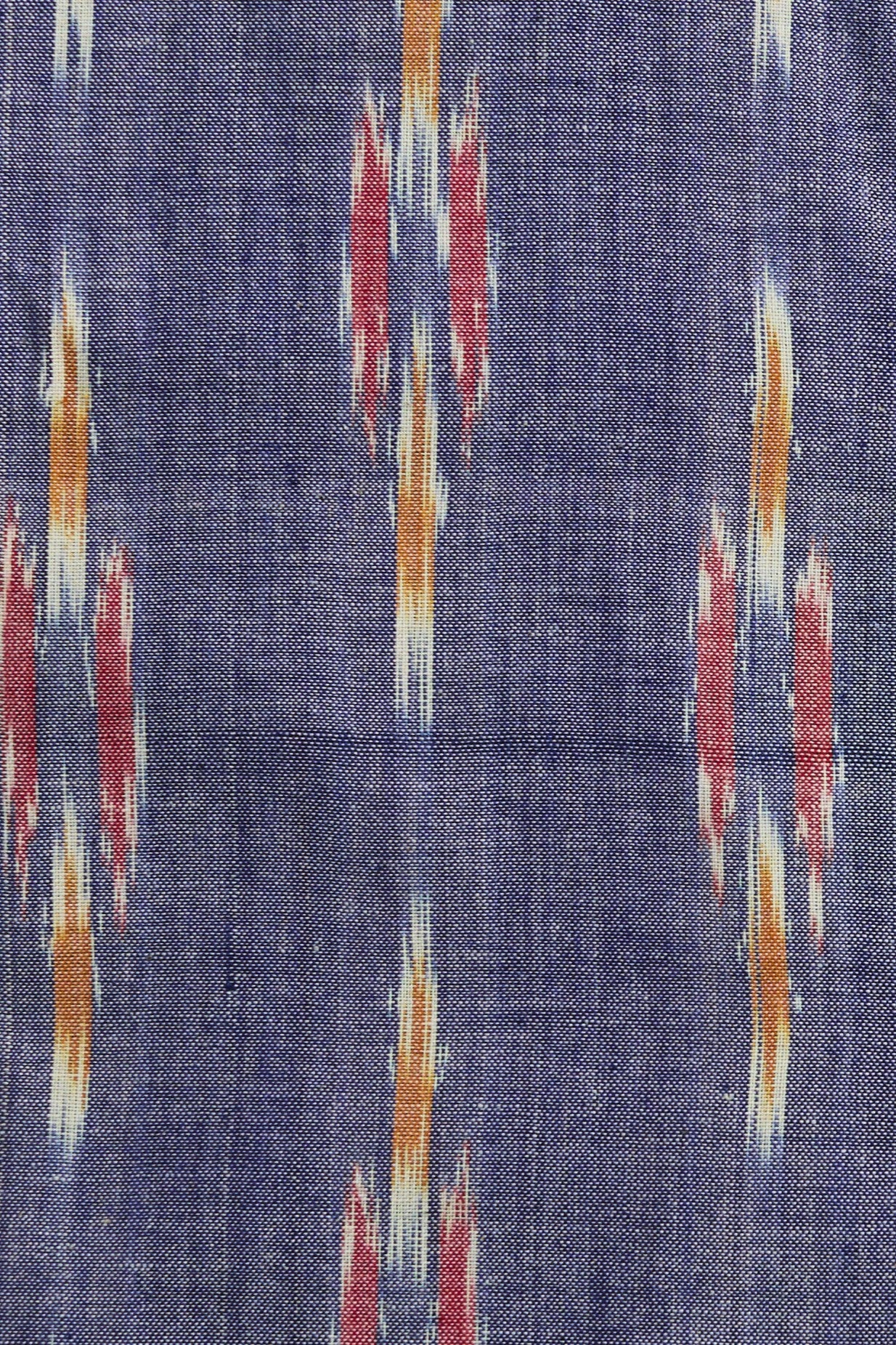 CLASSIC SHIRT - BLUE WITH RED & YELLOW IKAT
