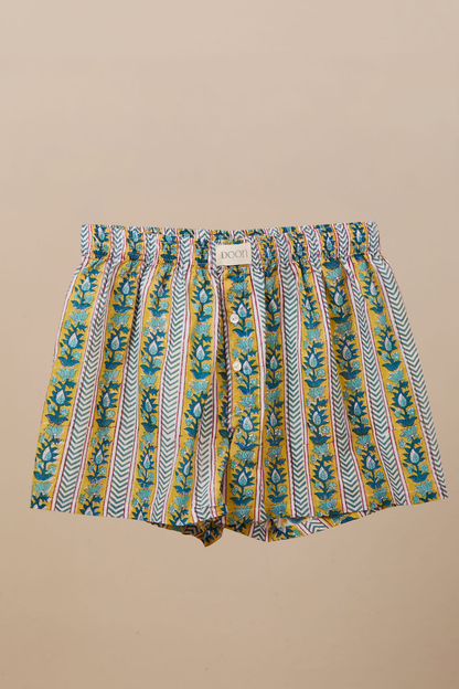 Boxer Shorts - Yellow and Green Stripes