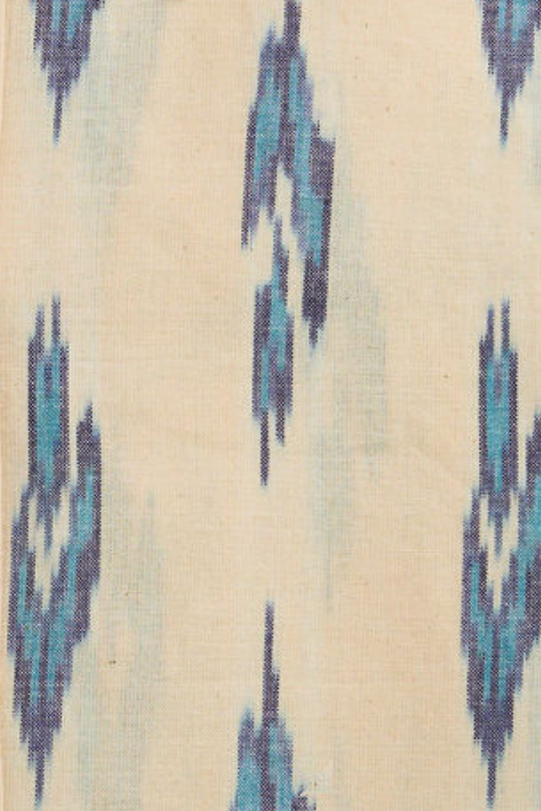CLASSIC SHIRT - Cream with Blue ikat