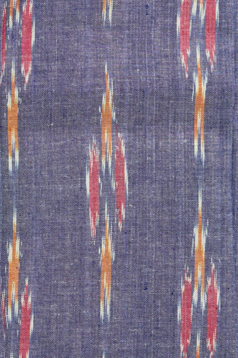 CLASSIC SHIRT - Blue with Red & Yellow Ikat