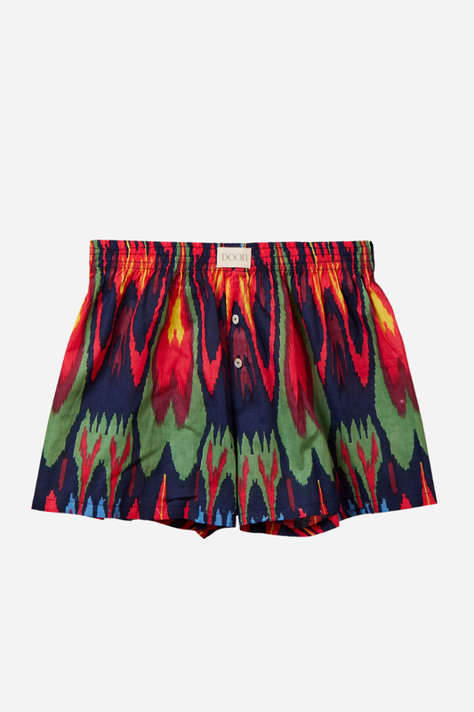 Ikat Boxer Shorts - Navy Multi