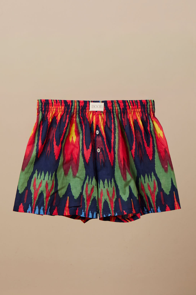 Ikat Boxer Shorts - Navy Multi