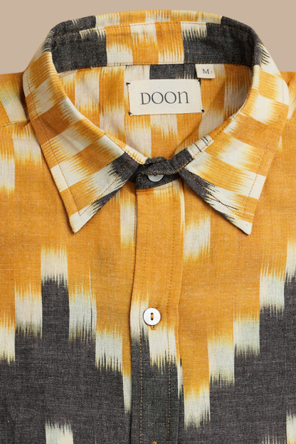 CLASSIC SHIRT - YELLOW & GREY IKAT