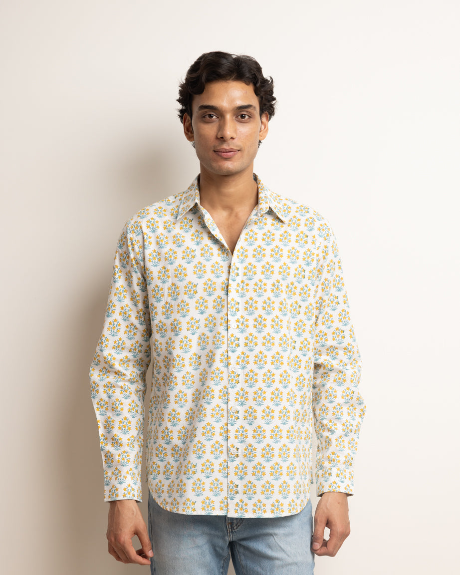 CLASSIC SHIRT - IVORY & DAFFODIL BUTI