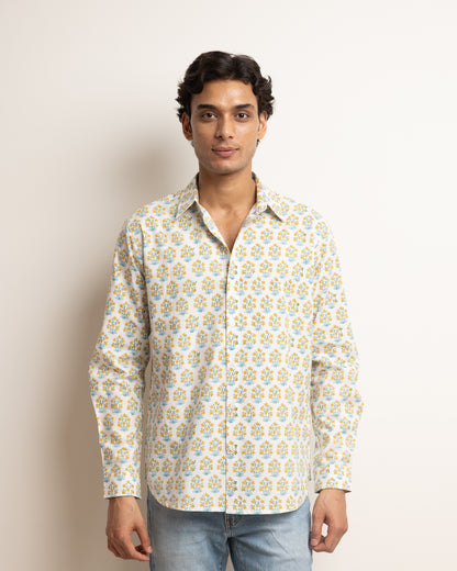 CLASSIC SHIRT - IVORY & DAFFODIL BUTI