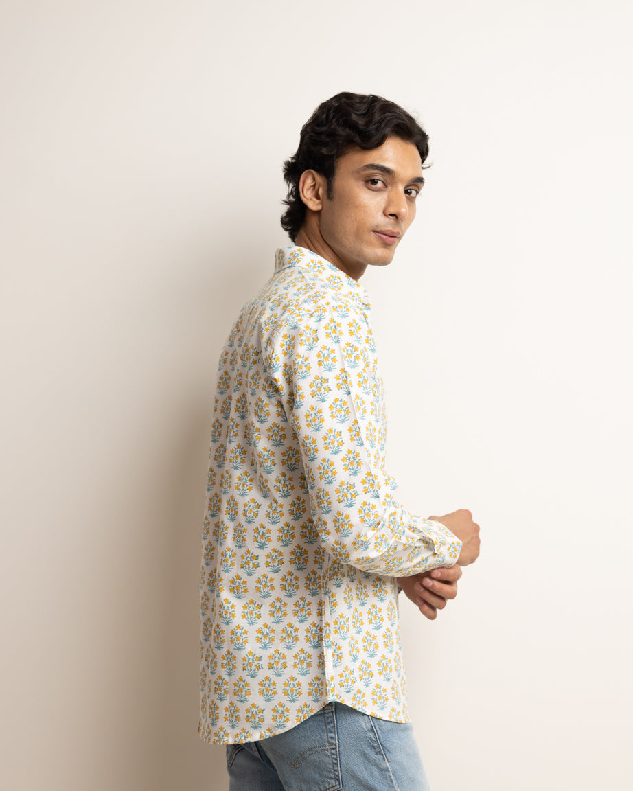 CLASSIC SHIRT - IVORY & DAFFODIL BUTI