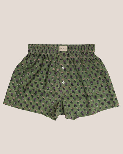 BOXERS - OLIVE FLOWERS