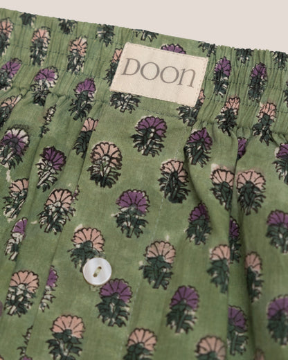 BOXERS - OLIVE FLOWERS