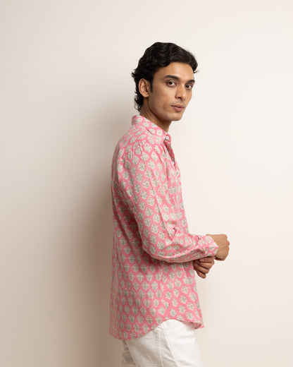 CLASSIC SHIRT - ROSE & FOREST CHINTZ