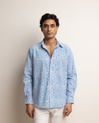 CLASSIC SHIRT - SARAS BLUE PAISLEY