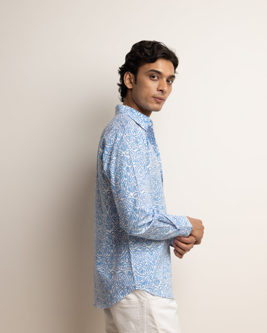 CLASSIC SHIRT - SARAS BLUE PAISLEY