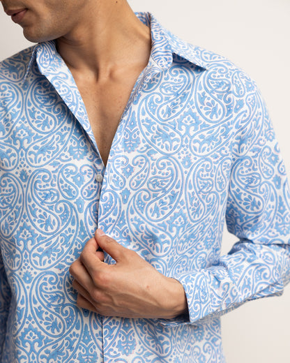 CLASSIC SHIRT - SARAS BLUE PAISLEY