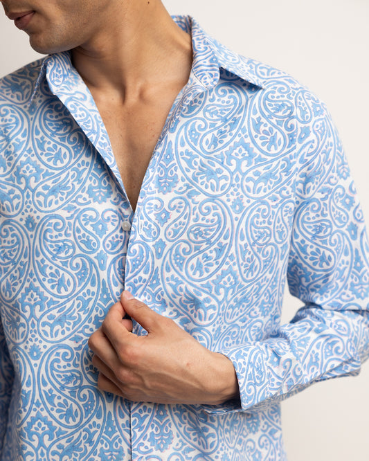 CLASSIC SHIRT - SARAS BLUE PAISLEY