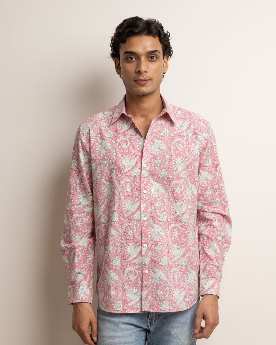 CLASSIC SHIRT - ROSE & FOREST CHINTZ