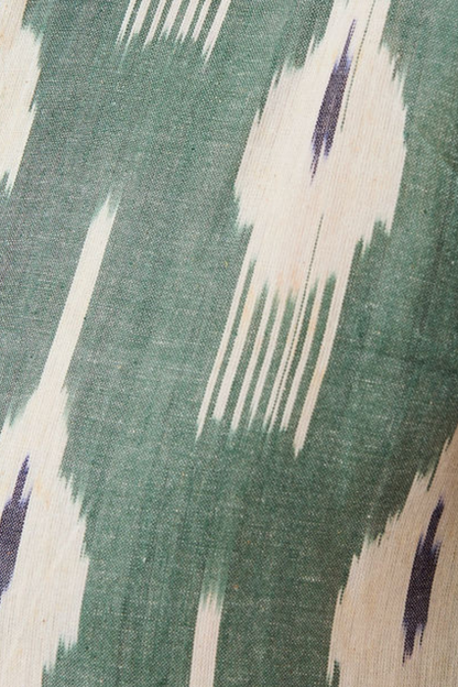 CLASSIC SHIRT - Khaki with Black and White Ikat