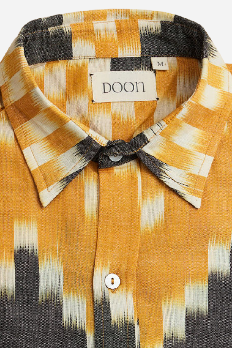 CLASSIC SHIRT - SAFFRON & GREY IKAT