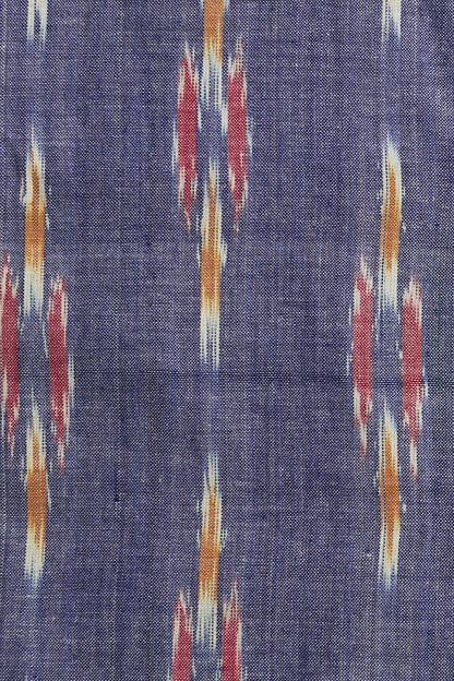 CLASSIC SHIRT - BLUE WITH RED & YELLOW IKAT