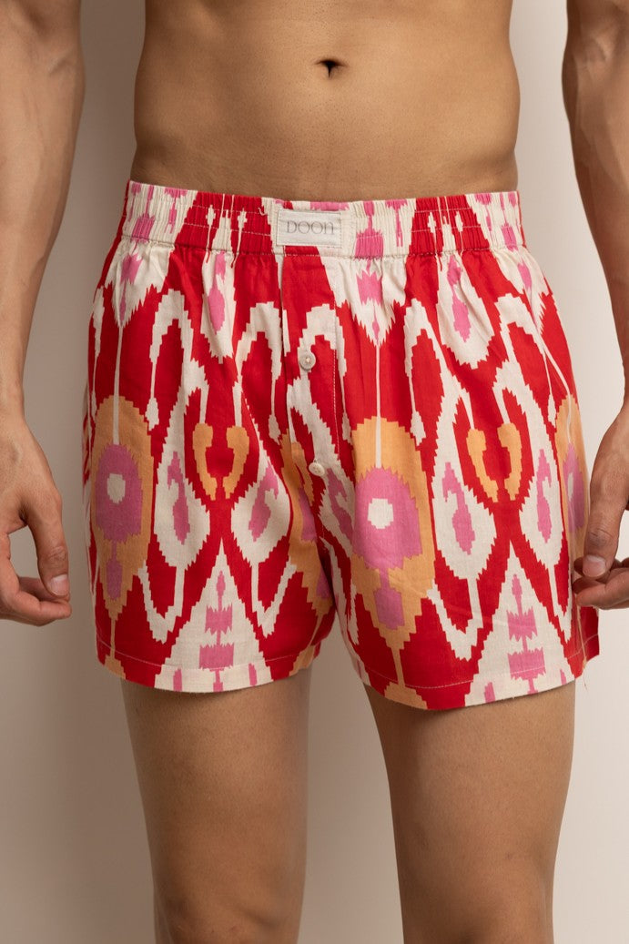 BOXERS - RED IKAT