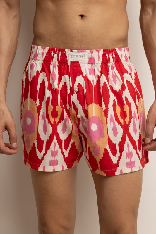 BOXERS - RED IKAT