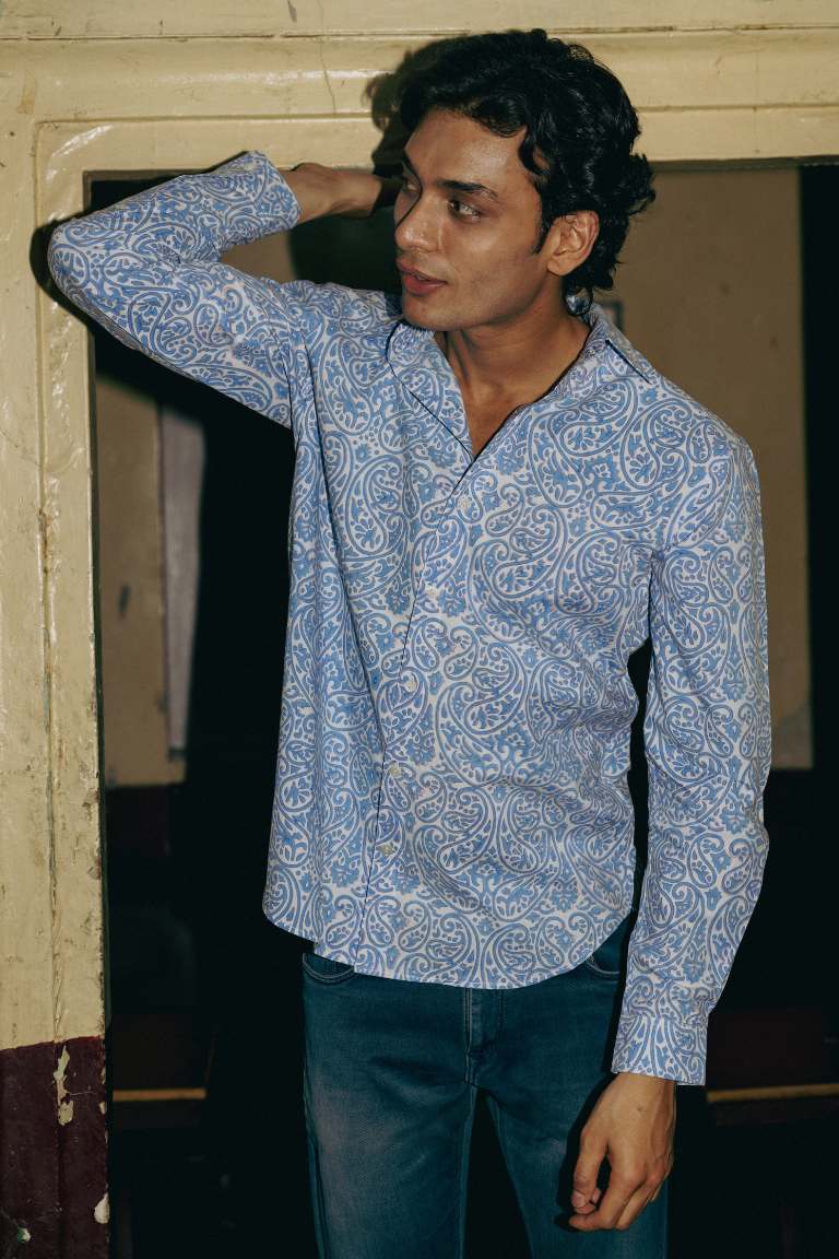 CLASSIC SHIRT - SARAS BLUE PAISLEY
