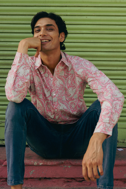 CLASSIC SHIRT - ROSE & FOREST CHINTZ
