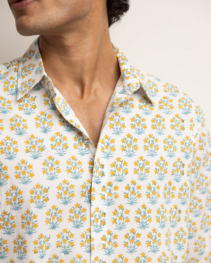 CLASSIC SHIRT - IVORY & DAFFODIL BUTI,Shirt,