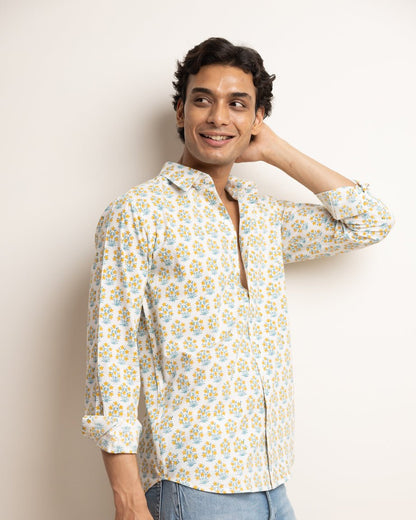 CLASSIC SHIRT - IVORY & DAFFODIL BUTI,Shirt,