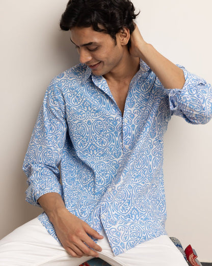 CLASSIC SHIRT - SARAS BLUE PAISLEY,Shirt,